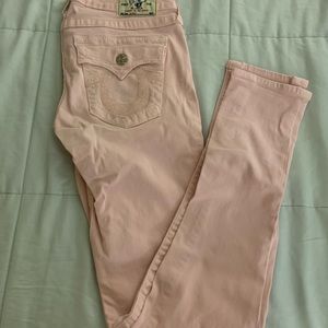 True Religion Jeans, light pink. Rare with Swarovski Crystals